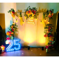 25th Anniversary Floral Decoration Backdrop – Balloon Decoration Jaipur