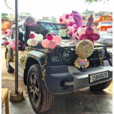 Welcome Baby Girl Car Balloon Decoration – Jaipur