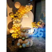 Golden Balloon Arch Birthday Decoration in Jaipur