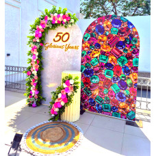 Golden Jubilee Floral Arch Decoration Setup