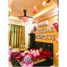 Welcome Baby Girl Room Balloon Decoration Jaipur