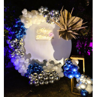 Blue & Silver Birthday Balloon Decoration in Jaipur
