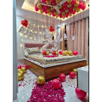 Romantic Birthday Surprise Room Decoration with Balloons & Photos