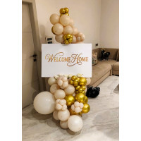 Welcome Balloon Decoration with Gold & Ivory Theme